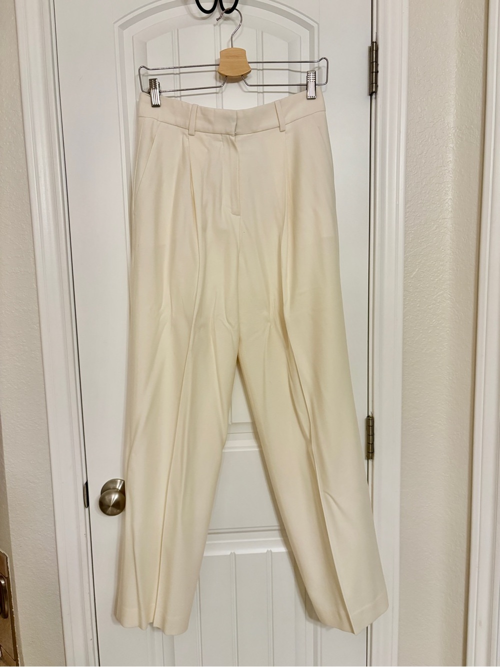 Theory Cream Wide-Leg Trousers